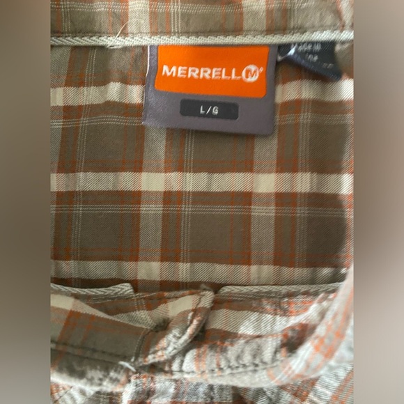 Merrell Men’s Large Plaid Shirt upf 30+ - Picture 3 of 10